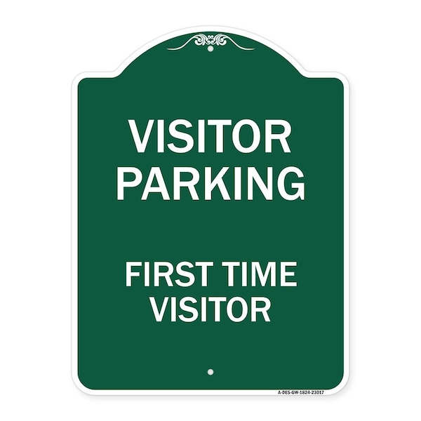 Reserved Parking Visitor Parking First Time Visitor, Green & White Architectural, GW-1824-23017
